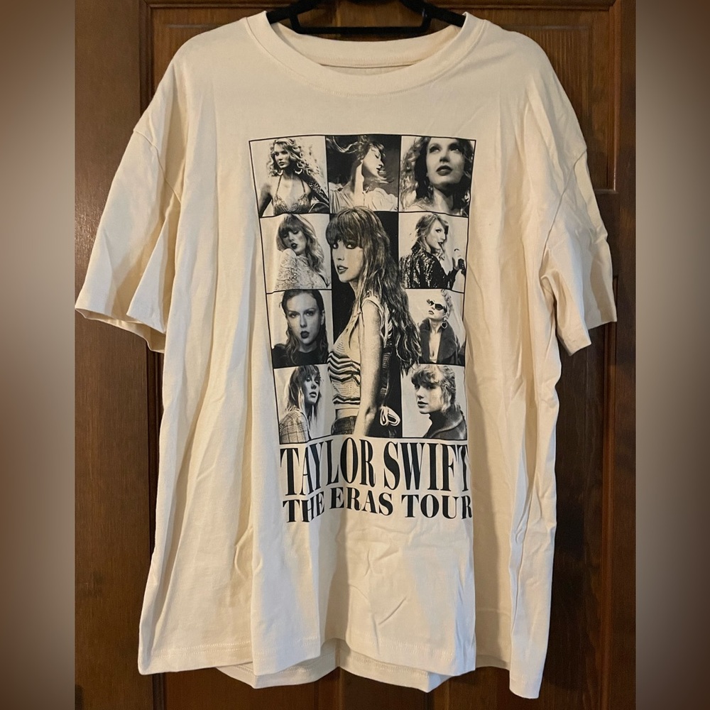 Taylor Swift Genuine Eras Tour Merch Tan Short Sleeve Tee Shirt
